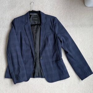 Banana Republic Dark Blue Plaid Blazer